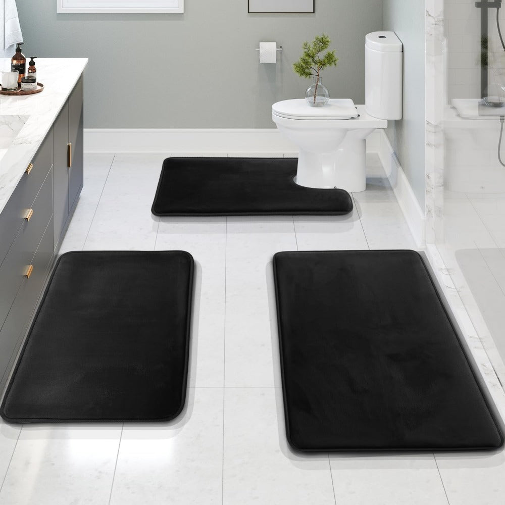 Velona 3-Piece Memory Foam Bath Mat Set