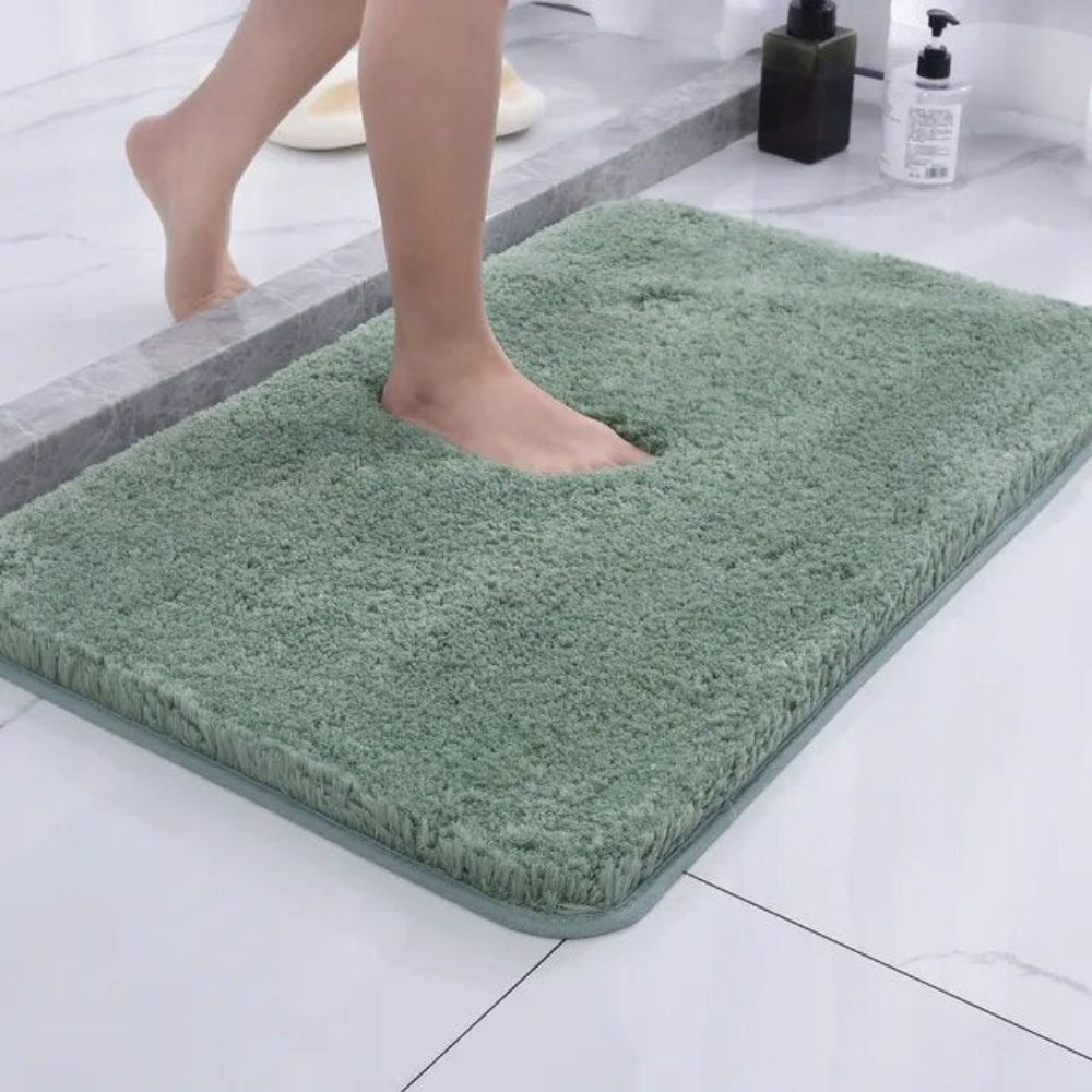 Velonaliving - Microfiber Plush Bathroom Rug