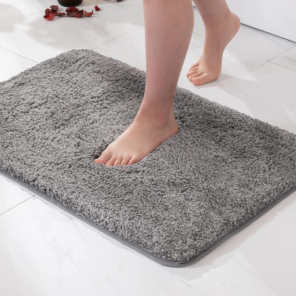 Velonaliving - Microfiber Plush Bathroom Rug