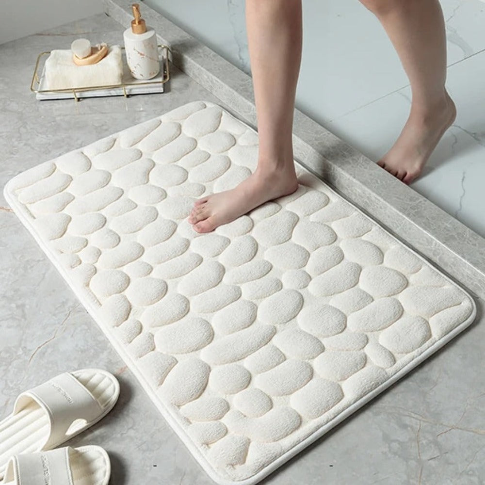 Velona Bath Mat – Soft 3D Pebble Texture