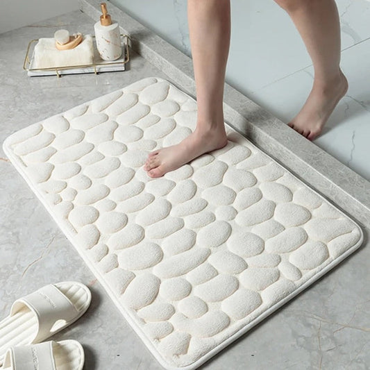 Velona Bath Mat – Soft 3D Pebble Texture