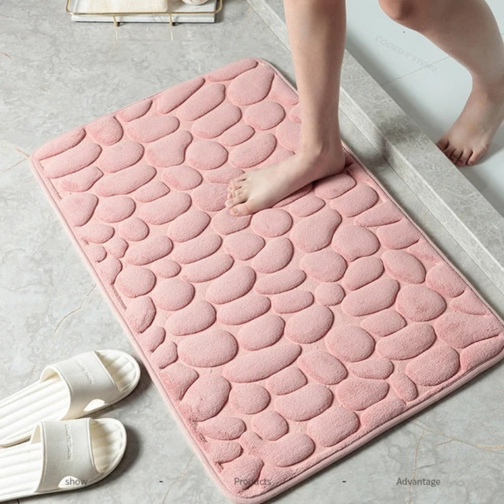 Velona Bath Mat – Soft 3D Pebble Texture